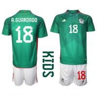 Camiseta México Andres Guardado #18 Primera Equipación para niños Mundial 2022 manga corta (+ pantalones cortos)